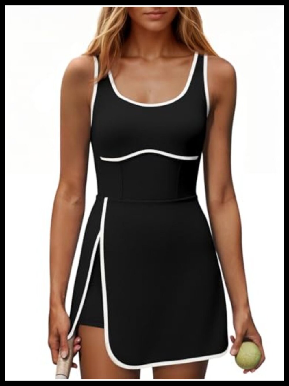 Women's Workout Tennis Golf Athletic Mini Dress with Built-in Shorts Bra
